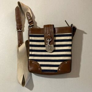 Chaps Cream & Navy Striped Cross Body Purse